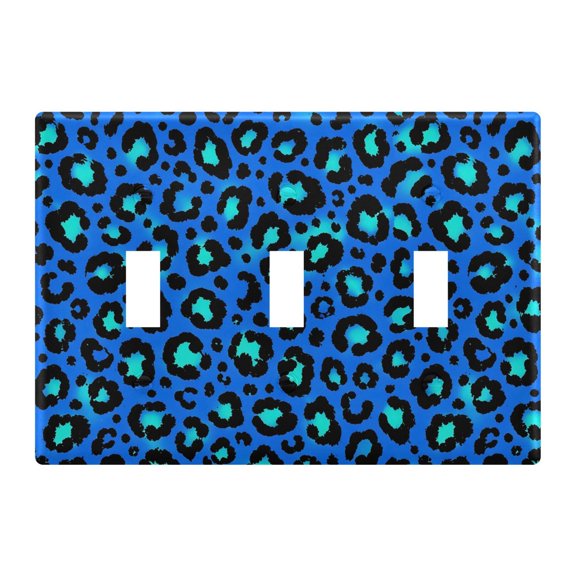Light Switch Cover Blue Leopard Print Plates Faceplate Decorative Switch Plate for Bedroom Home Decor