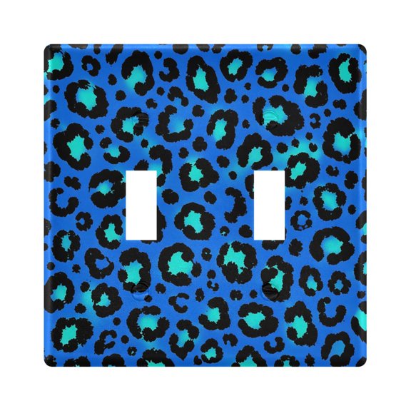 Light Switch Cover Blue Leopard Print Plates Faceplate Decorative Switch Plate for Bedroom Home Decor
