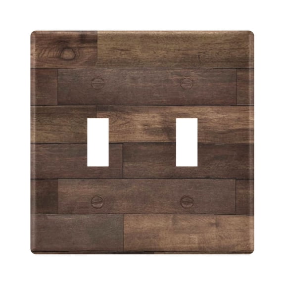 Light Switch Cover Brown Wood Grain Plates Faceplate Decorative Switch Plate for Bedroom Home Decor