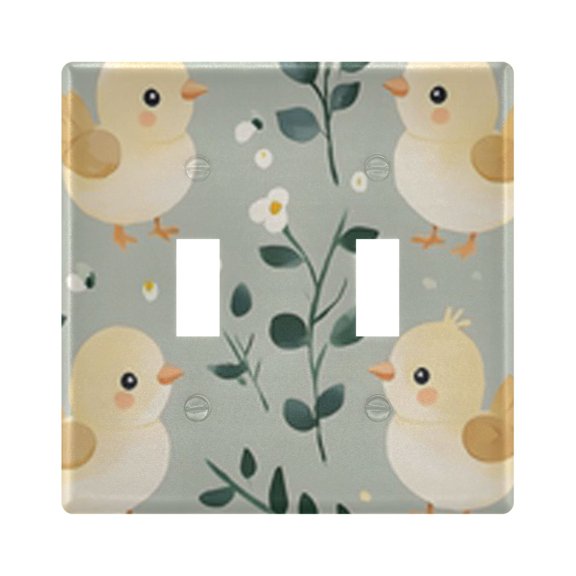 Light Switch Cover Cartoon Cute Chickens Plates Faceplate Decorative Switch Plate for Bedroom Home Decor