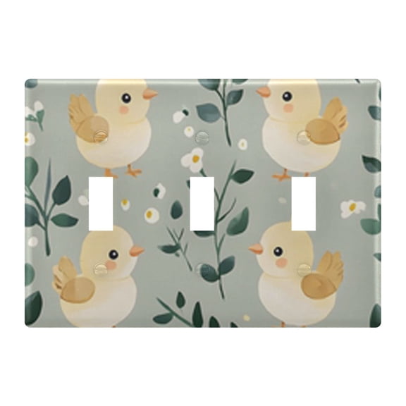 Light Switch Cover Cartoon Cute Chickens Plates Faceplate Decorative Switch Plate for Bedroom Home Decor