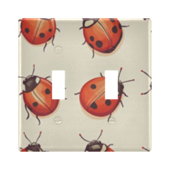Light Switch Cover Cartoon Cute Ladybugs Plates Faceplate Decorative Switch Plate for Bedroom Home Decor