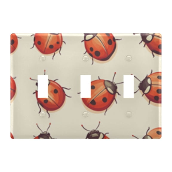 Light Switch Cover Cartoon Cute Ladybugs Plates Faceplate Decorative Switch Plate for Bedroom Home Decor