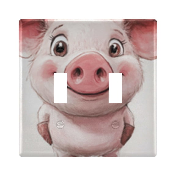 Light Switch Cover Cartoon Cute Pig Plates Faceplate Decorative Switch Plate for Bedroom Home Decor