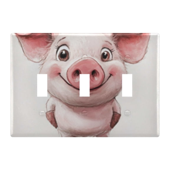 Light Switch Cover Cartoon Cute Pig Plates Faceplate Decorative Switch Plate for Bedroom Home Decor
