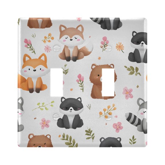 Light Switch Cover Cartoon Fox Plates Faceplate Decorative Switch Plate for Bedroom Home Decor