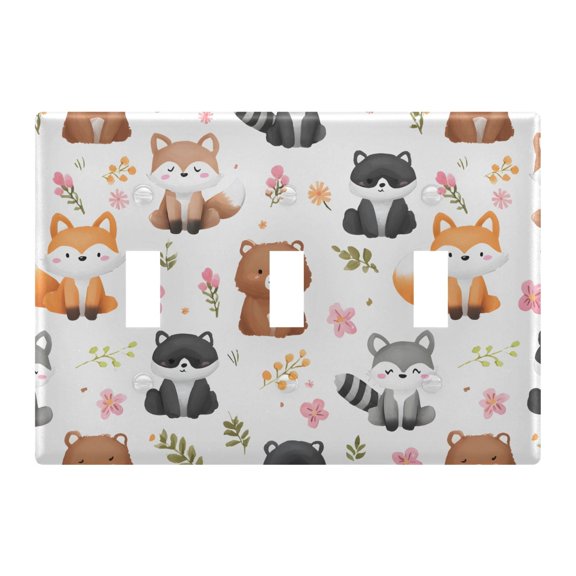 Light Switch Cover Cartoon Fox Plates Faceplate Decorative Switch Plate for Bedroom Home Decor