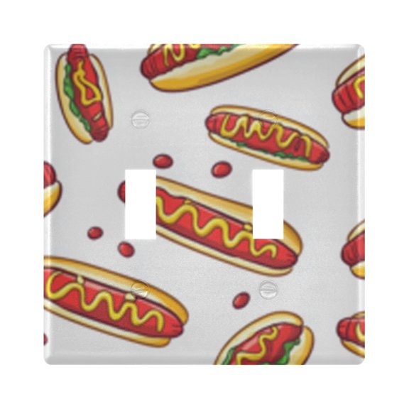 Light Switch Cover Cartoon Hot Dogs Plates Faceplate Decorative Switch Plate for Bedroom Home Decor