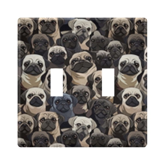 Light Switch Cover Cartoon Pug Dog Printing Plates Faceplate Decorative Switch Plate for Bedroom Home Decor