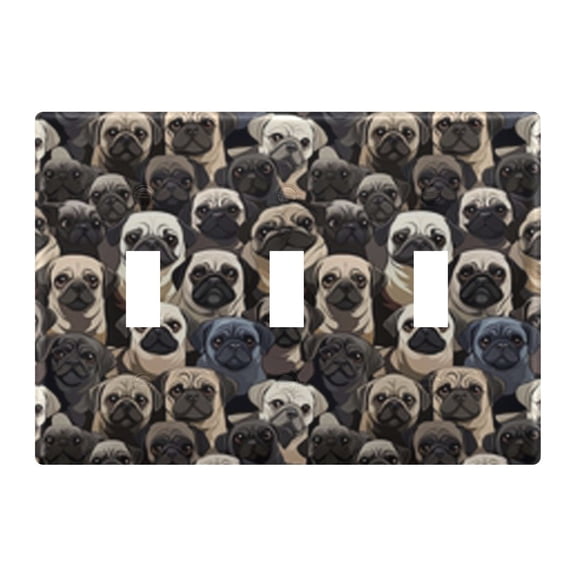 Light Switch Cover Cartoon Pug Dog Printing Plates Faceplate Decorative Switch Plate for Bedroom Home Decor