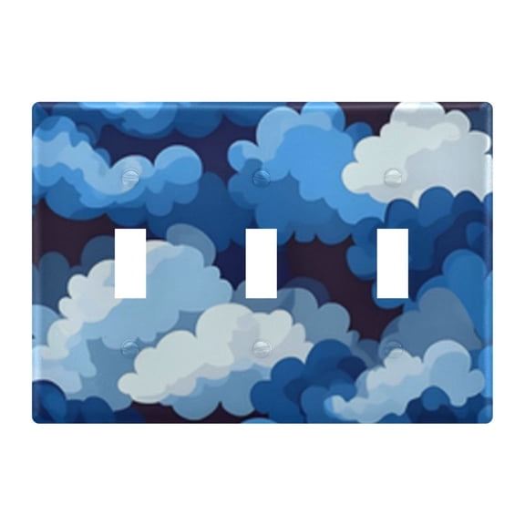 Light Switch Cover Cascading Blue Clouds Plates Faceplate Decorative Switch Plate for Bedroom Home Decor