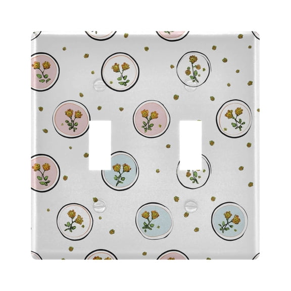 Light Switch Cover Circle Flower Plates Faceplate Decorative Switch Plate for Bedroom Home Decor