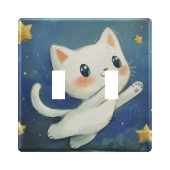 Light Switch Cover Cute Cartoon Cat Plates Faceplate Decorative Switch Plate for Bedroom Home Decor