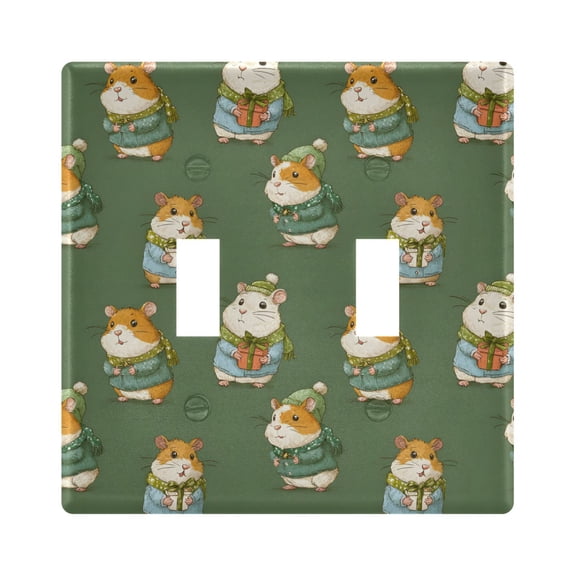 Light Switch Cover Cute Cartoon Hamsters in Chris Plates Faceplate Decorative Switch Plate for Bedroom Home Decor