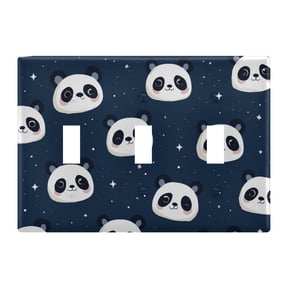 Light Switch Cover Cute Panda Head Plates Faceplate Decorative Switch Plate for Bedroom Home Decor