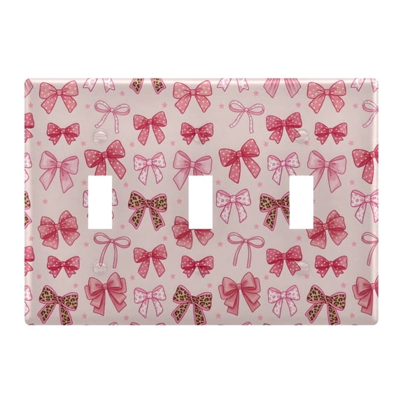 Light Switch Cover Cute Pink Bow Plates Faceplate Decorative Switch Plate for Bedroom Home Decor