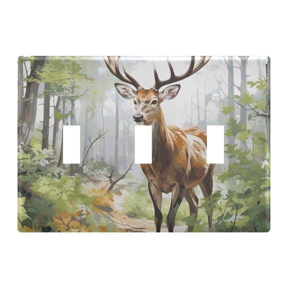 Light Switch Cover Deer Walking Plates Faceplate Decorative Switch Plate for Bedroom Home Decor