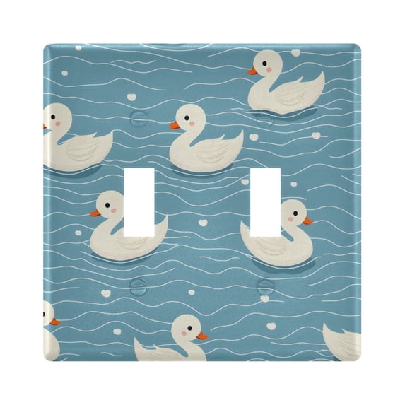 Light Switch Cover Duck Blue Wave Plates Faceplate Decorative Switch Plate for Bedroom Home Decor