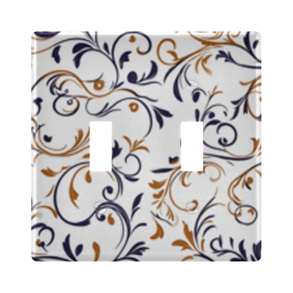 Light Switch Cover Elegant Floral Swirl Design Plates Faceplate Decorative Switch Plate for Bedroom Home Decor