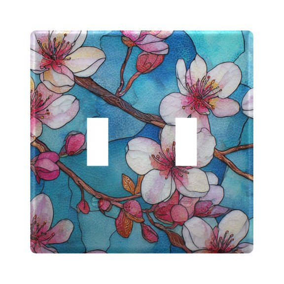 Light Switch Cover Exquisite Cherry Blossoms Plates Faceplate Decorative Switch Plate for Bedroom Home Decor