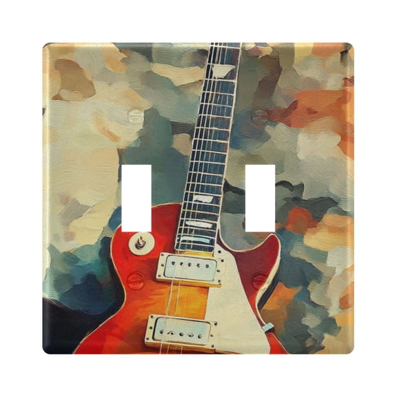 Light Switch Cover Fire Red Guitar Plates Faceplate Decorative Switch Plate for Bedroom Home Decor