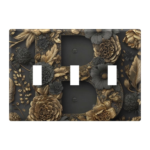 Light Switch Cover Flowers Metallic Gold Plates Faceplate Decorative Switch Plate for Bedroom Home Decor