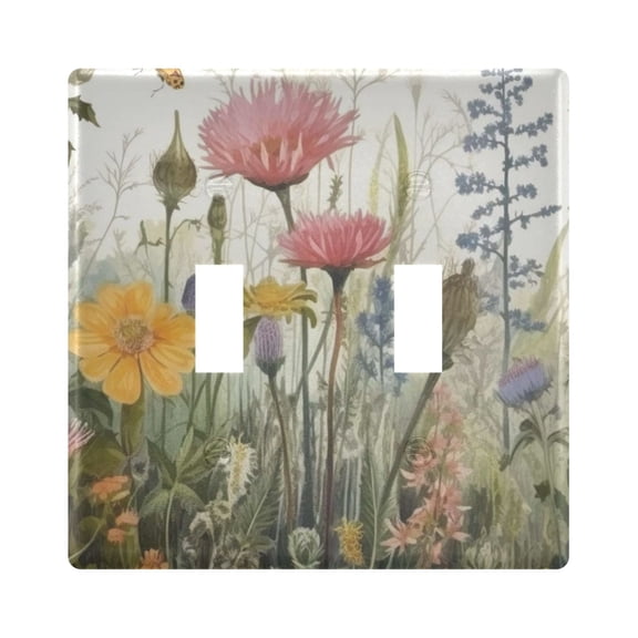 Light Switch Cover Flowers Plates Faceplate Decorative Switch Plate for Bedroom Home Decor
