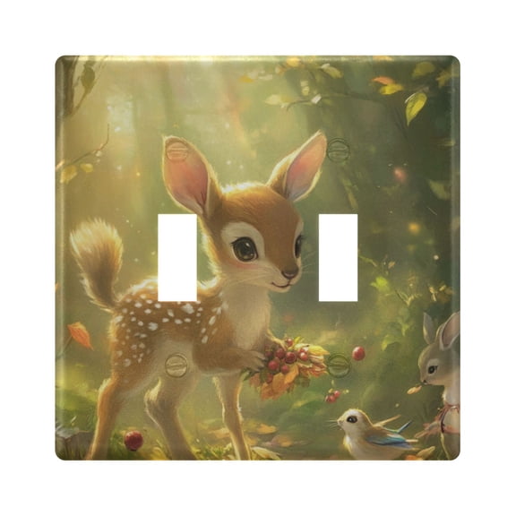 Light Switch Cover Forest Deer Plates Faceplate Decorative Switch Plate for Bedroom Home Decor