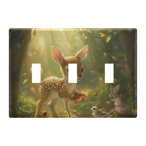 Light Switch Cover Forest Deer Plates Faceplate Decorative Switch Plate for Bedroom Home Decor