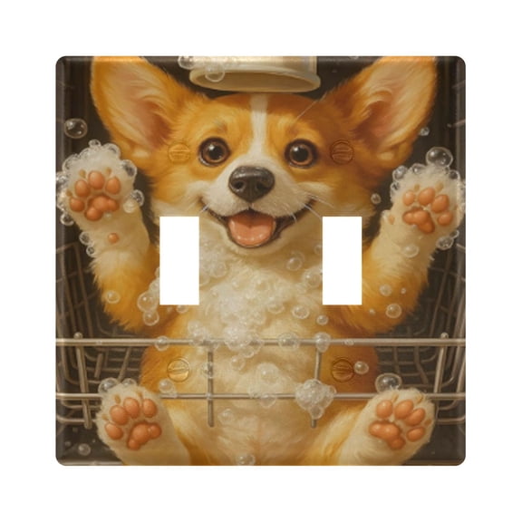 Light Switch Cover Funny Dog Plates Faceplate Decorative Switch Plate for Bedroom Home Decor