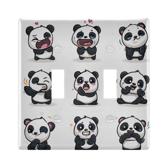 Light Switch Cover Funny Panda Plates Faceplate Decorative Switch Plate for Bedroom Home Decor