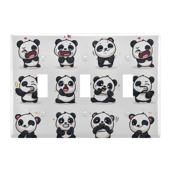 Light Switch Cover Funny Panda Plates Faceplate Decorative Switch Plate for Bedroom Home Decor