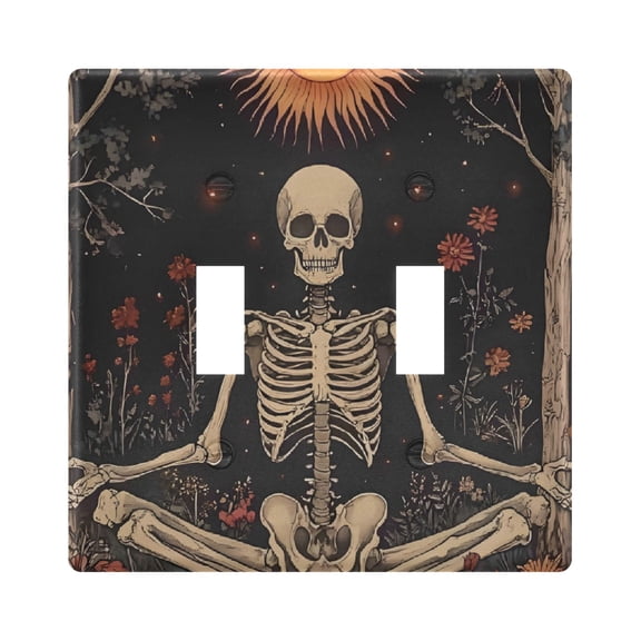 Light Switch Cover Funny Skeleton Boho Sun Plates Faceplate Decorative Switch Plate for Bedroom Home Decor