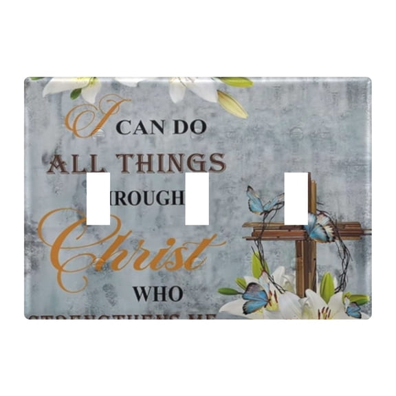Light Switch Cover Generic Rustic Religious Plates Faceplate Decorative Switch Plate for Bedroom Home Decor