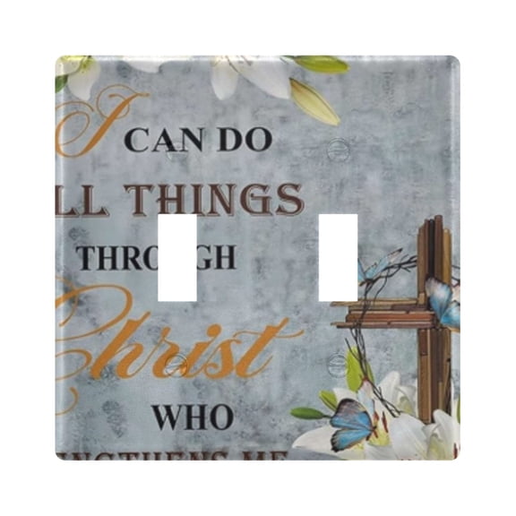 Light Switch Cover Generic Rustic Religious Plates Faceplate Decorative Switch Plate for Bedroom Home Decor