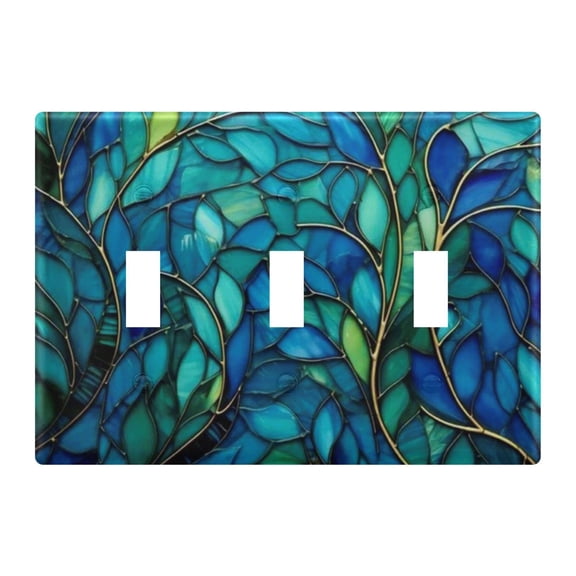 Light Switch Cover Glass Art Plates Faceplate Decorative Switch Plate for Bedroom Home Decor