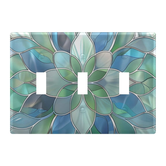 Light Switch Cover Glass Flower Plates Faceplate Decorative Switch Plate for Bedroom Home Decor