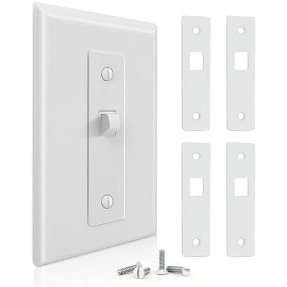 Light Switch Cover Guard, Metal Light Switch Lock & Toggle Switch Blocker | 4 Pack Toggle Switch Guard with Screws, Locks Switch ON/OFF to Help Prevent Accidental Switching for Smart Devices & Ho