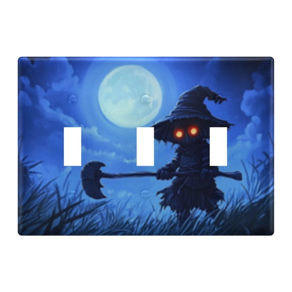 Light Switch Cover Halloween Cartoon Scarecrow Plates Faceplate Decorative Switch Plate for Bedroom Home Decor