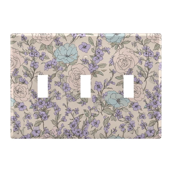 Light Switch Cover Hand-painted Floral Pattern Plates Faceplate Decorative Switch Plate for Bedroom Home Decor