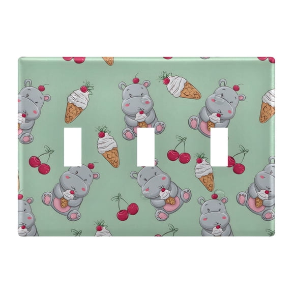 Light Switch Cover Ice Cream Cherry Plates Faceplate Decorative Switch Plate for Bedroom Home Decor