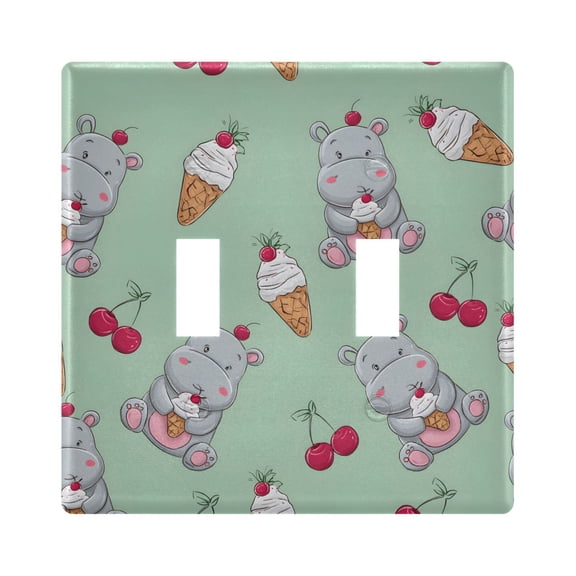 Light Switch Cover Ice Cream Cherry Plates Faceplate Decorative Switch Plate for Bedroom Home Decor