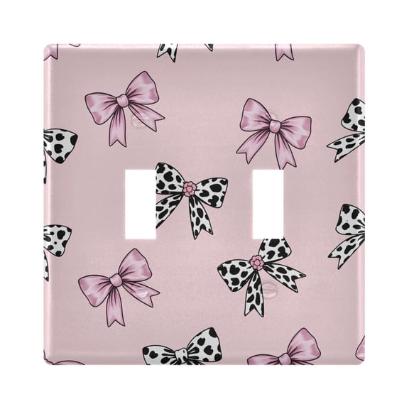 Light Switch Cover Leopard Print Bow Plates Faceplate Decorative Switch Plate for Bedroom Home Decor