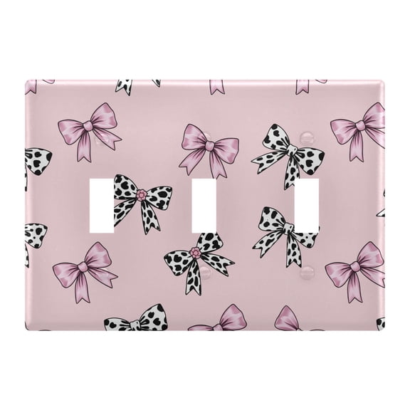 Light Switch Cover Leopard Print Bow Plates Faceplate Decorative Switch Plate for Bedroom Home Decor