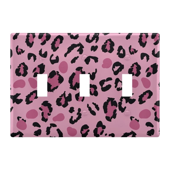 Light Switch Cover Leopard Print Pink Pattern Plates Faceplate Decorative Switch Plate for Bedroom Home Decor