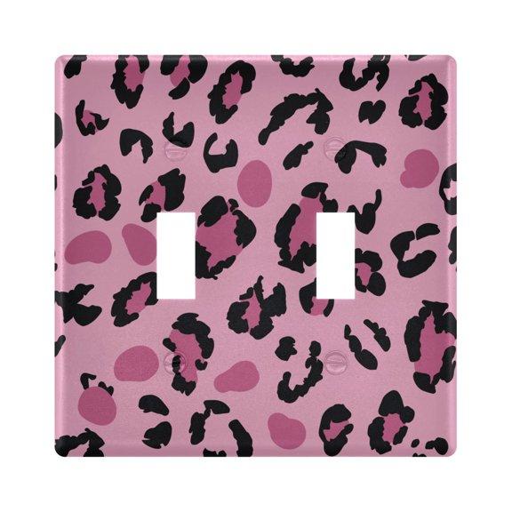 Light Switch Cover Leopard Print Pink Pattern Plates Faceplate Decorative Switch Plate for Bedroom Home Decor
