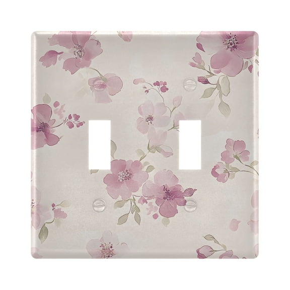 Light Switch Cover Light Pink Flower Plates Faceplate Decorative Switch Plate for Bedroom Home Decor