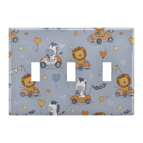 Light Switch Cover Lion Zebra Plates Faceplate Decorative Switch Plate for Bedroom Home Decor