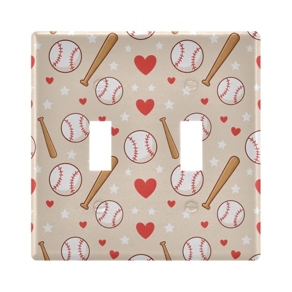 Light Switch Cover Love Baseball Plates Faceplate Decorative Switch Plate for Bedroom Home Decor