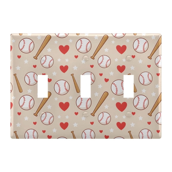Light Switch Cover Love Baseball Plates Faceplate Decorative Switch Plate for Bedroom Home Decor